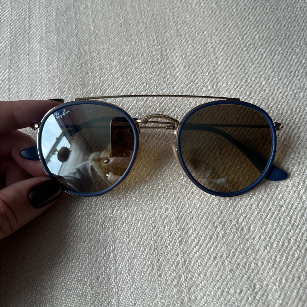 Ray-Ban Blue and Gold Sunglasses